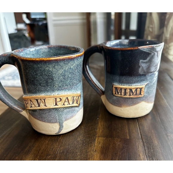 Handmade Other - Mimi and Paw Paw handmade pottery clay 14-16 oz coffee mugs